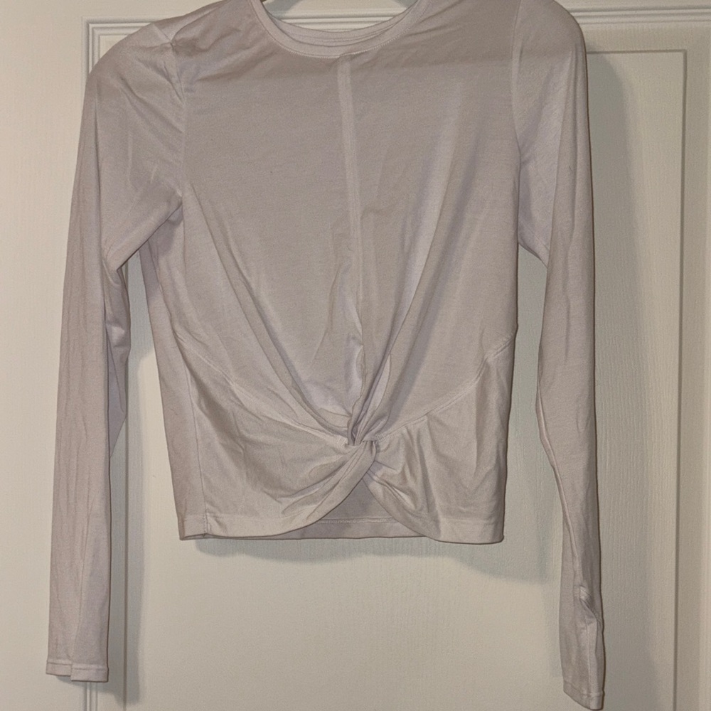 Athleta Women's Long Sleeve Twist Front Top - White